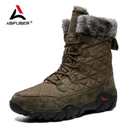 Boots Super Warm Winter Men Snow Outdoor Suede Leather Shoes Man High Mid-Calf Keep Botas Hombre 221022