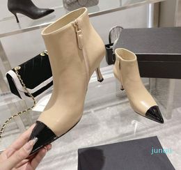 Designer Luxury ankle boots classic lady coco booties woman fashion Motorcycle boots high heel shoes lambskin sneaker nude pump size 35-41