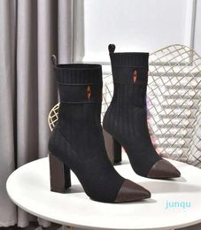 Fashion Boots Louiseity Casual Women Luxury Design Winter Warm Heel Snow Leather Thick soled Sock Boots Viutonity 2