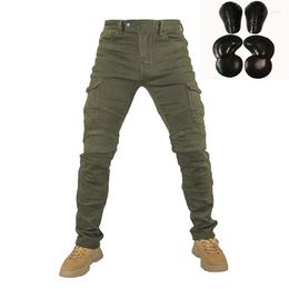 Motorcycle Apparel UGB06 Riding Jeans Anti-fall Pants Built-in Protect Overalls 06 Black Green Grey Blue With Protective Gear