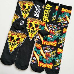 Men's Socks Men Cartoon Skelly Selest Sock Men's Anime Knee-High Warm Stitching Pattern Antiskid Invisible Casual Are Winter Cotton