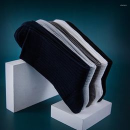 Men's Socks 1 Pair Men's Cotton Style Black Business Men Soft Breathable Summer Winter For Male Medium Tube Sports