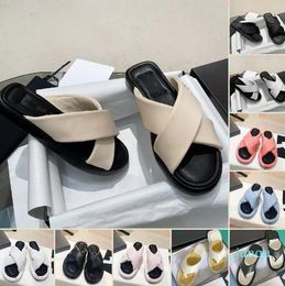 LUXURY C Designers Slippers Flip Flops Women Sandals Flat Cross-strap Mule Pillow PVC Soft Sole Summer Height Thick Slides Beach Size