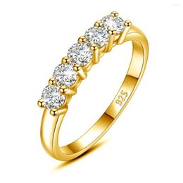 Cluster Rings Women's Certified Moisanite Ring 1 D Colour Wedding Engagement Diamond Test Positive 925 Silver Jewellery Gift