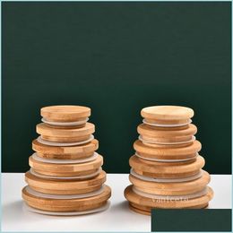 Drinkware Lid Beverage Cup Ers Bamboo Wood Er Ceramic Lids Sealed Candle Lid Sile Rubber Ring Seal Bowl Erzc1173 Drop Delivery 2022 Dhvei