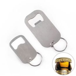 Stainless Steel Flat Speed Bottle Cap Opener Remover Bar Blade Home Hotel Beer Bottle Opener Key Chains