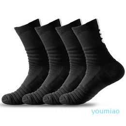 Sports Socks High Men Basketball Sport Breathable Running Cycling Soccer Hiking Black Athletic Cotton Sock Winter Warm