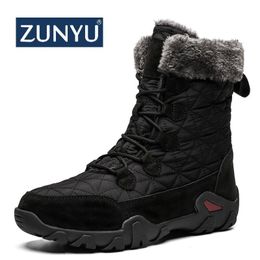 GAI Boots ZUNYU Leather Men Winter Shoes Waterproof Snow with Warm Plush Footwear Male Casual Boot Sneakers 221022 GAI