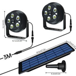 Retail 2 in 1 LED Solar Wall Lights Double Head Waterproof Outdoor LED Lanscape Wash Wall Spotlights for Garden