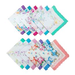 Vintage Floral Print Cotton Handkerchief Square Bulk Pack From The J220816