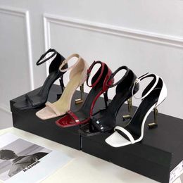 Designer Women Sandals Party Fashion Patent leather Leather Dance Shoe New Sexy Heels Super 10CM Lady Wedding Metal heelFactory shoes