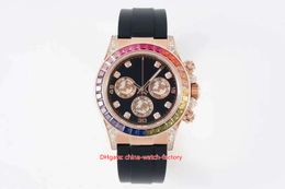 3 Color Mens Watch Diamond Gem Beze 40mm Cosmograph 116599 RBOW 18k Rose Gold Chronograph Workin CAL.4130 Movement Mechanical Automatic Watches Men's Wristwatches