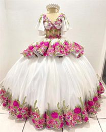 Luxury Embroidery Appliques Ball Gown Quinceanera Dresses 2023 Mexican Sweet 16 Dresses Vestidos De 15 Anos Lace Up