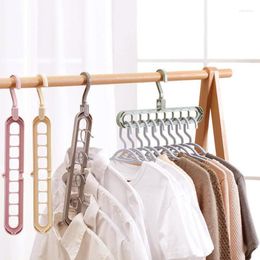 Hangers & Racks 5/10PCS 9-hole Magic Rotate Anti-skid Folding Hanger Extendable Foldable Clothes Hook