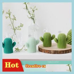 Candles Creative Cactus Candle Handmade Soybean Wax For Home Decor Po Props Diy Birthday Gift Souvenir Zc684 Drop Delivery 2022 Garde Dhjid