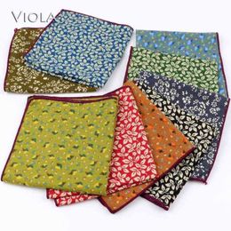 100 Cotton Printed Hankie Soft Fabric Handkerchief Flowers Men Pocket Square Stylish Gift Party Dinner Accessories High Quality J220816