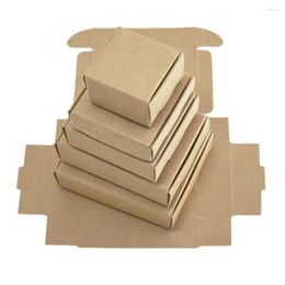 Gift Wrap 50pcs Brown Kraft Boxes Craft Jewellery Handmade Soap Wedding Party Food Candy Cookies Chocolate