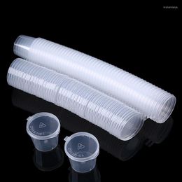 Storage Bottles 50pcs/Set 27ml Disposable Sauce Seasoning Cup Plastic Containers Food Round Mini Box Transparent Cups Kitchen Accessories