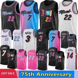 Jimmy Bam 13 22 Butler Ado Kyle 7 Lowry Basketball Jersey Dwayne Dwyane 3 Wade Tyler 55 Duncan 14 Herro Mens 2021 Robinson 75th anniversary