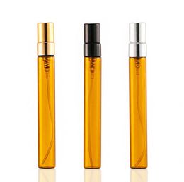 10ML Empty Amber Glass Spray Bottle Small Atomizer Perfume Bottles with Silver/gold/Black Lid SN736