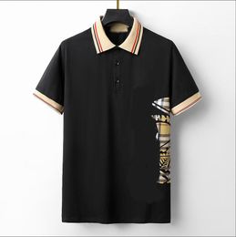2022 Bur Summer Polos Designer masculino Camisas de marca Casas de algodão curta Design de negócios Top camiseta Casual Roupas respiráveis ​​listráveis#012