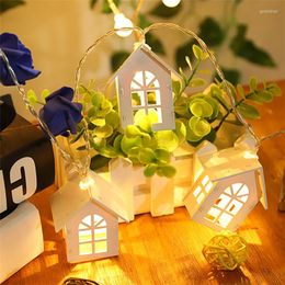 Strings PheiLa LED Creative String Lights Mini Cute House Powered By Battery For Holiday Decoration Bedroom Living Room Balcony