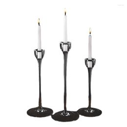 Candle Holders Nordic Candlestick Crystal Holder Glass Wedding Romantic Candlelight Dinner Decoration Dining Table DecorA
