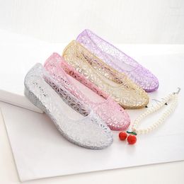 Sandals Women Sweet Sleeve Birds Nose Shoes Summer Slippers Sparkling Crystal Jelly