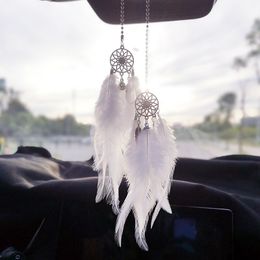 Mini Dream Catcher for Cars Decorative Objects Small Dreamcatcher Feather Handmade Hanging Charms Pendant Car Rearview Mirror Home Decor 1223408