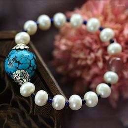 Strand SANMANTUO Jewellery Natural Bead Bracelets For Women Buddha Pearl Bracelet Gift Jewellery White Charms Making