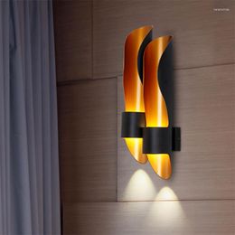 Wall Lamps Black Gold Nordic Aluminum Tube Creative Hallway Aisle Bedroom Bedside Lamp Home Decor Living Room Sconce