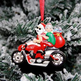 Christmas Decorations 2022 Family DIY Ornaments Santa Claus Motorcycle Pendant Tree Resin Xmas HomeKids Gift Year