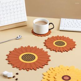 Table Mats Sunflower Insulation Pad Anti-scald Water-proof And Oil-proof Placemat Nordic Household Dish Mat Tea Products