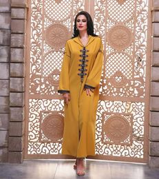 Ethnic Clothing Abaya Dubai Muslim Hooded Dress Ladies Diamond Woven Moroccan Elegant Islamic Eid Mubarak Djellaba Femme