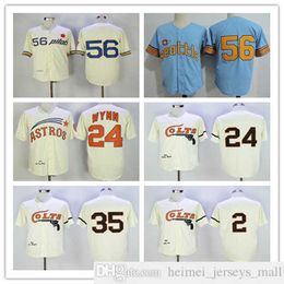 1964 Men Houston Colts Retro Nellie Fox Jimmy Wynn Joe Morgan Jersey Cream Blue 1969 Seattle Pilots Jim Bouton Retired Shirt Full Stitched