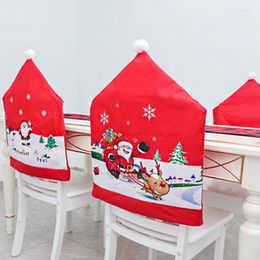 Chair Covers Christmas Santa Claus Elk Snowman Back Cover Dining Dinner Table Decoration Year Party Supplies