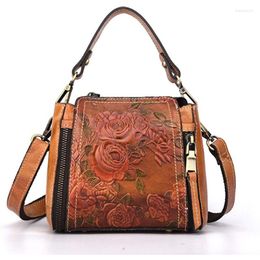 Evening Bags Small Cross Body Purse Handbag For Women Natural Skin Luxury Ladies Messenger Shoulder Top Handle Genuine Leather Bag Brown