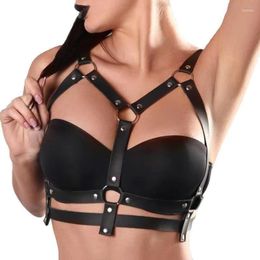 Belts Women Sexy Lingerie Elastic Body Bondage Black Leather Alluring Bustier Cage Punk Garter Suspenders Goth Crop Tops Belt