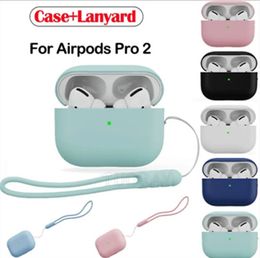 Para AirPods Pro 2 Air Pods Airpod Ear Earphones 3 Solid Silicone Cute Capfe Capas de fone de ouvido Apple Caixa sem fio Caixa de choque 3º 2º Caso Pro2 123