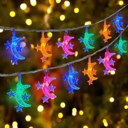 Strings Star Moon LED Fairy Curtain Light 6m 40 Holiday Lamp Garland Year String Wedding Outdoor Terrace Bedroom Home Decor