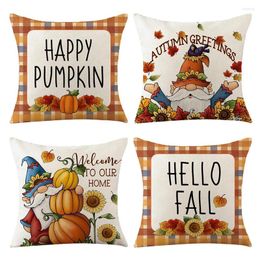 Pillow Fall Thanksgiving Throw Covers Pumpkin Decor Pillowcase Home Farmhouse Outdoor Sofa Decoration Case