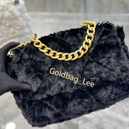 shoulder chain bags handbag tote 19 bag gold golden silver Color Rabbit hair Lambs wool cloth woollen twill soft designer bag Handbags AS1161 AS3611 B09439 NK522