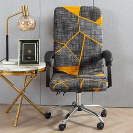 Chair Covers Geometry Office Cover Stretch Dust-proof Elastic Game Computer Slipcover Rotatable Armchair Protector M/L