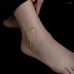 Anklets Enosola 925 Sterling Silver For Women Fashion Tassel Jewellery Femme Minimalist Adjustable Foot Bracelet Birthday Present