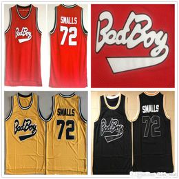 Man NCAA Mens Vintage Biggie Smalls Jersey Notorious B.I.G. Bad Boy Basketball Jerseys Black Red White #72 Stitched Shirts S-2XL