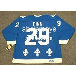 #29 STEVEN FINN Quebec Nordiques 1990 CCM Vintage Hockey Jersey Stitch any name number