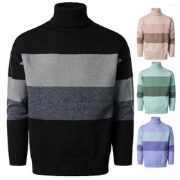 Men's Sweaters YM648 High-quality Men's Loose Contrast Colour Sweater In Winter 2022 Turtleneck Fashion Bottoming Shirt