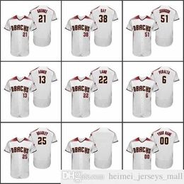 2021 Men #6 David Peralta Baseball Jerseys 51 Randy Johnson 21 Zack Greinke AHMED MARTE LAMB Custom Women Youth KID White Crimson Flex Base