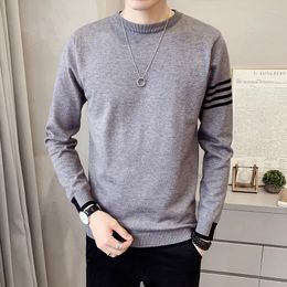 Men's Sweaters 53.7% Viscose Fibre 27.8% Polyester 18.5% Nylon Shopkeeper Style Round Neck Pullover Sweater Men