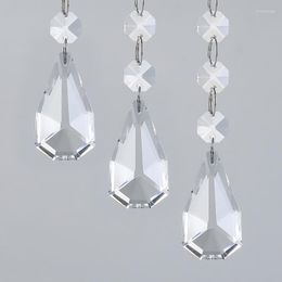 Chandelier Crystal Top Quality 20pcs/lot K9 Glass Octagon Beads With 50mm Pendant Shiny Diy Widow Suncatchers Home Decoration